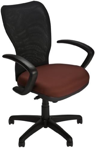 Via Seating Riva Act2 Series High-Back Ergonomic Task Chair with Black Mesh Back and Red Fabric Seat