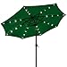 9 Ft Outdoor Tilt Umbrella with Solar LED Lights (green)