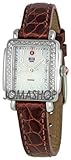 Michele Woman's MWW06D000002 Deco Mini Diamond Leather Watch