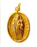 St. Jude Gold Plated Oxidized Medal - MADE IN ITALY