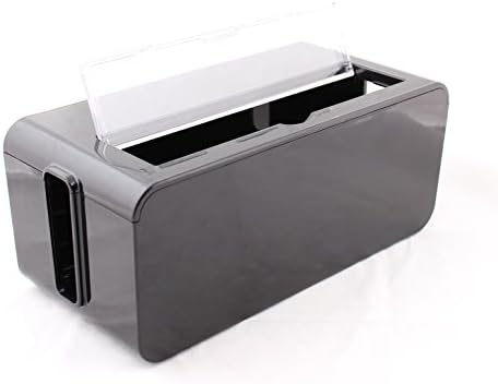 USTEK Cable Box Cable Management Wire Organizer Socket Storage Box Large Capacity, Black