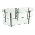 3-Tier Glass TV Stand - Clear (52")