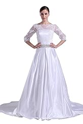 Floor Length Mesh Lace-Up Elbow Length Sleeves Satin/Silk Evening Dress 