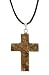 Genuine Picture Jasper Stone Cross Pendant on an Adjustable Cord Necklace (22 x 30 mm)