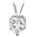Sterling Silver 0.75 CT 6mm Clear White Cubic Zirconia CZ Solitaire Heart Shape Pendant
