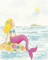 Mermaid Art Poster Print by Clara Almeida, 8x10
