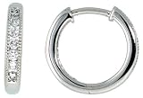 14k White Gold / Diamond Huggie Earrings 1/2 (12 mm)