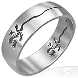 New Gents Stainless Steel Band Ring With Cut Out Design, 8mm Wide.