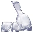 Nambé Tilt Decanter Set with 2 Double Old-Fashioned Glasses