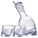 Nambe Tilt Decanter Set with 2 Double Old-Fashioned Glasses