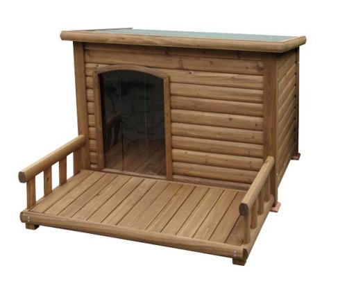 Hundehütte mit Terrasse 113 x 127 x 83 cm