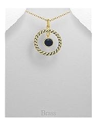 Colored Enamel Pendant Necklace In Brass
