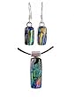Pendant and Earrings Set - XS-21 - Genuine Handmade Dichroic Glass ~ All Findings and Earring wires are made of .925 Sterling Silver