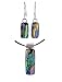 Pendant and Earrings Set - XS-21 - Genuine Handmade Dichroic Glass ~ All Findings and Earring wires are made of .925 Sterling Silver