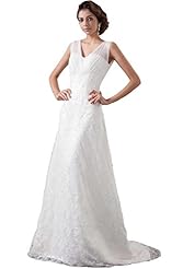 V-neck Applique Lace  Dress