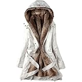 Hee Grand Women Thicken Fleece Faux Fur Warm Winter Coat Chinese L Beige