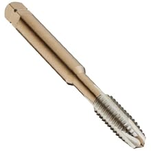Dormer MTT-X E025/MTT-X E035 Powdered Metal Spiral Point Threading Tap, Gold Oxide Finish, Round Shank With Square End, Plug Chamfer