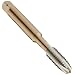 Dormer MTT-X E025/MTT-X E035 Powdered Metal Spiral Point Threading Tap, Gold Oxide Finish, Round Shank With Square End, Plug Chamfer