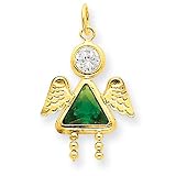 14k Gold May Girl Angel Birthstone Charm