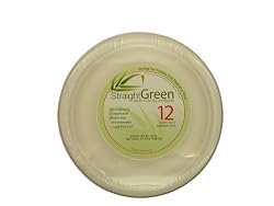 StraightGreen 9 In. Heavy Duty Round Dinner Plates (144 Plates, 12 Packs of 12)