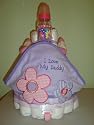 Flower Design Baby Girl "I Love MY Daddy" 3 Layer Diaper Cake - Comes Decoratively Wrapped Making it a Great Gift or Shower Centerpiece - Other Gift Options Also Available