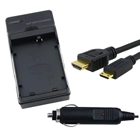 Everydaysource Compatible with Canon LP-E5 Compact Battery Charger Set + 6 FT Gold Plated High Speed HDMI Cable