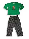 Mis Tee V-Us - Toddler Boys Long Sleeved Pant Set, Green, Navy