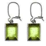 Certified Genuine Caribbean Amber and Sterling Silver Rectangular Earrings