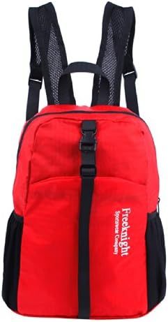 FKTA Unisex Couples Vivid Color Packable Daypack Travel Backpack Red