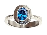 1.00 cts Genuine Blue Topaz Ring - 14kt White or Yellow Gold LIFETIME WARRANTEE