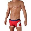 Mens Three-Tone Insert Competition Style Sexy Fashion Trunk Boxer Swimsuit by Gary Majdell Sport