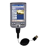 Retractable USB Cable for the Asus MyPal A730w with Power Hot Sync and Charge capabilities - Gomadic Brand w/ TipExchange Technology