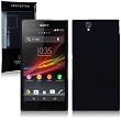 Sony Xperia Z Hybrid Rubberised Back Cover / Case / Shell / Shield - Solid Black