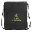 Don't Tread on Me Drawstring Bag Cinch Gadsden Flag Draw String Back Pack - For Boys Girls Students or Adults