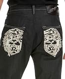 Ed Hardy - Ed Hardy Tigerhead Leather Detailed Jeans
