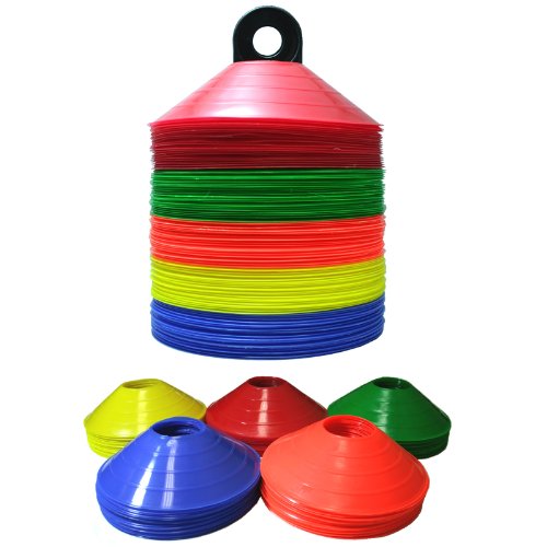 100 Disc Cones Soccer Football Field Marking Coaching Cones Assorted