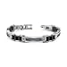 Stainless Steel Mens Bracelet with twisted cable and 18 Karat Gold Rivets