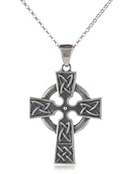 Sterling Silver Celtic Cross Pendant Necklace, 18"