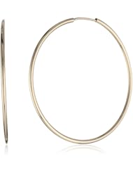 14K Gold 1.5mm High Polish Endless Hoop Earrings (1.5" Diameter)