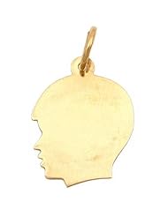 Boy Head Silhouette Charm 14K Gold 19mm