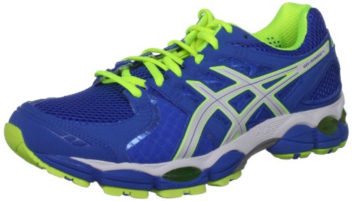 Asics Men's Gel Nimbus 14 Blue/Pearl White/Yellow Trainer T241N 4200 14 UK