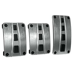 Eufab 17263 Pedal-Set, 3-teilig,  Alu, silber Streifen-Design