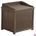 Suncast SSW1200 Mocha Resin Wicker 22-Gallon Storage Seat