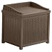 Suncast SSW1200 Mocha Resin Wicker 22-Gallon Storage Seat