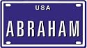 Abraham USA mini metal embossed license plate name for bikes, tricycles, wagons, kids doors, golf carts, baby strollers, pedal cars. Over 400 names available. Type in "name" usa plate in search. Your name will show up.