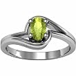 14K White Gold Peridot Ring