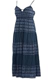 Denim Aztec Print Maxi Dress