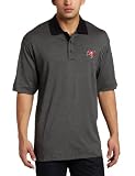 NFL Tampa Bay Buccaneers Men's Drytec Resolute Polo Knit Short Sleeve Top, Oyster, Large