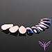Ejiubas 24 Pcs Metalic Blue and Light Purple Pink Color Changing Full Cover Talone Medium False Nail Tips