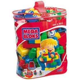 Mega Bloks - Brand, 80 Peices, Primary Colors with Storage Bag